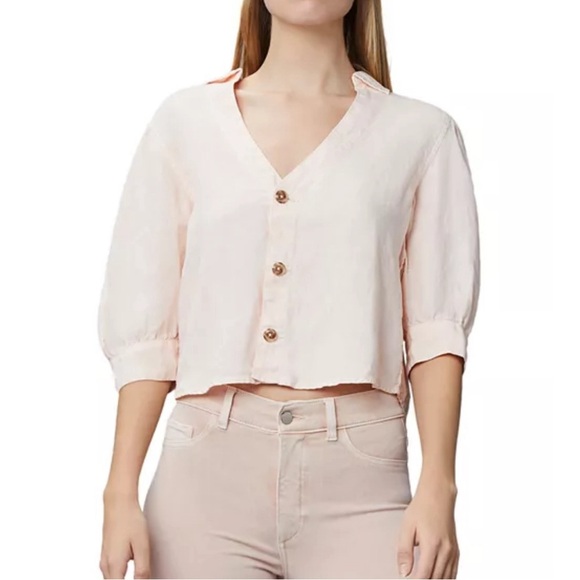 DL1961 | Candice Blouse | Color is Bellini 100% Linen, NWT - Picture 1 of 13